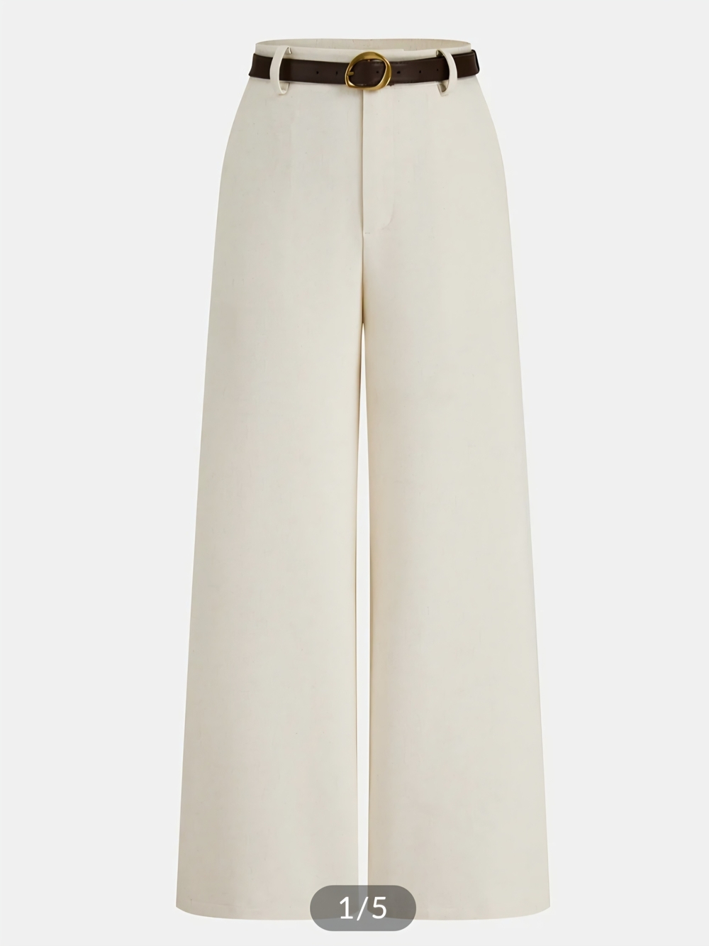 Belted Linen-Blend Wide-Leg Pants